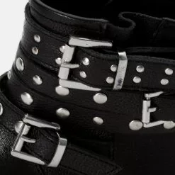 Friboo LEATHER BOOTIES - Cowboy-/Bikerstiefelette - Black, Kinder -Friboo Verkaufsgeschäft ce3a72196f784138aad69c49041870b7